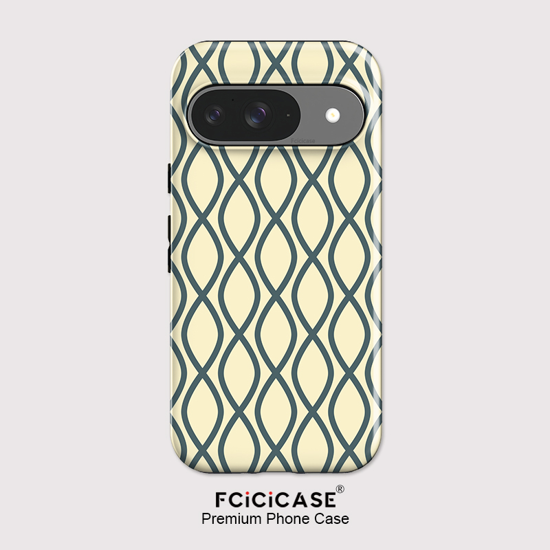 Google Pixel 8A - Fcicicase 패션 스트라이프 프린트 폰 케이스