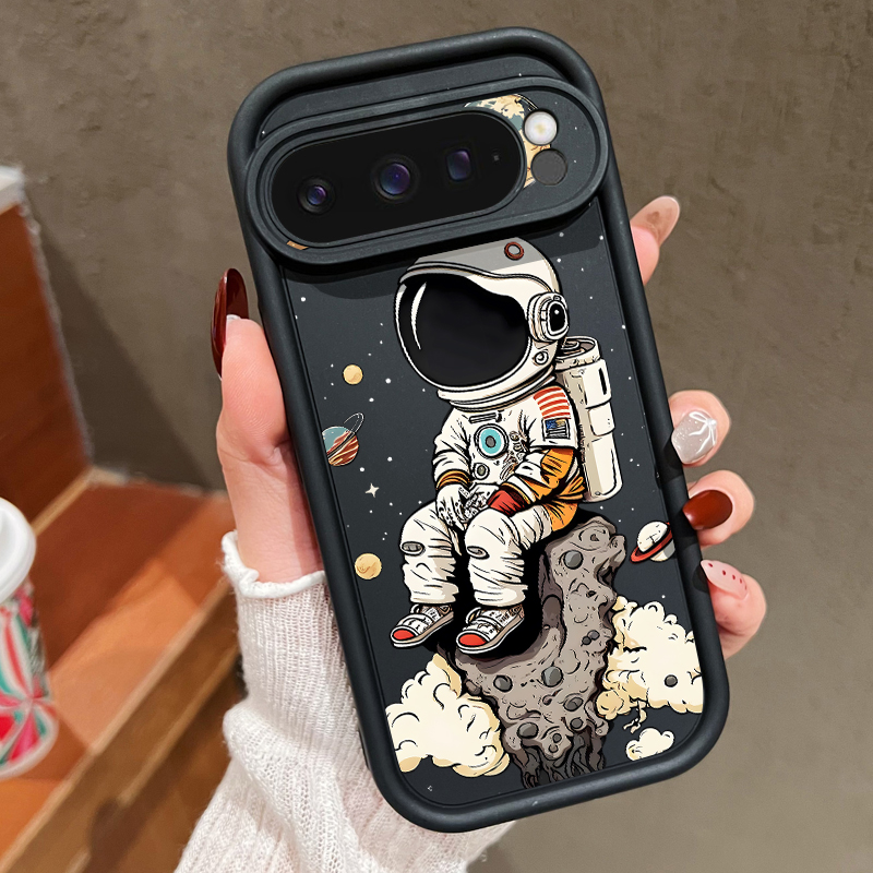 Google Pixel 8A - 만화 우주비행사 프린트 TPU 폰 케이스